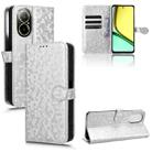 For Realme C67 4G Honeycomb Dot Texture Leather Phone Case(Silver) - 1