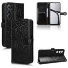 For Realme C65 4G Honeycomb Dot Texture Leather Phone Case(Black) - 1