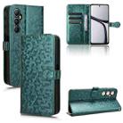 For Realme C65 4G Honeycomb Dot Texture Leather Phone Case(Green) - 1