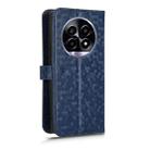 For Realme 13+ Global Honeycomb Dot Texture Leather Phone Case(Blue) - 3