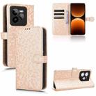 For Realme GT 7 Pro Honeycomb Dot Texture Leather Phone Case(Gold) - 1