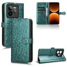 For Realme GT 7 Pro Honeycomb Dot Texture Leather Phone Case(Green) - 1