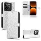 For Realme GT 7 Pro Honeycomb Dot Texture Leather Phone Case(Silver) - 1