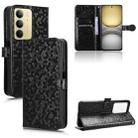 For Realme C75 4G Honeycomb Dot Texture Leather Phone Case(Black) - 1