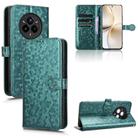 For Realme 14 Pro+ Honeycomb Dot Texture Leather Phone Case(Green) - 1