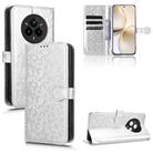 For Realme 14 Pro+ Honeycomb Dot Texture Leather Phone Case(Silver) - 1