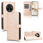 For Realme 14 Pro Honeycomb Dot Texture Leather Phone Case(Gold) - 1
