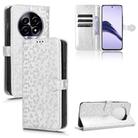 For Realme 14 Pro Lite / 13 Pro Global Honeycomb Dot Texture Leather Phone Case(Silver) - 1
