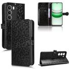 For Realme 14x 5G Malaysia / V70 Honeycomb Dot Texture Leather Phone Case(Black) - 1