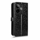 For Realme GT 7 5G Global Honeycomb Dot Texture Leather Phone Case(Black) - 3