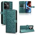 For Realme GT 7 5G Global Honeycomb Dot Texture Leather Phone Case(Green) - 1