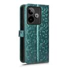 For Realme GT 7 5G Global Honeycomb Dot Texture Leather Phone Case(Green) - 3
