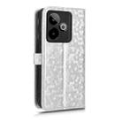 For Realme GT 7 5G Global Honeycomb Dot Texture Leather Phone Case(Silver) - 3