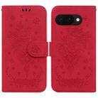 For Google Pixel 9a Butterfly Rose Embossed Leather Phone Case(Red) - 1