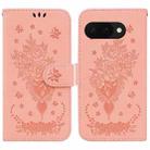 For Google Pixel 9a Butterfly Rose Embossed Leather Phone Case(Pink) - 1