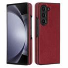 For Samsung Galaxy Z Fold5 5G Cross Pattern Foldable Phone Case(Red) - 1