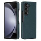 For Samsung Galaxy Z Fold5 5G Cross Pattern Foldable Phone Case(Green) - 1