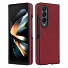 For Samsung Galaxy Z Fold4 Cross Pattern Foldable Phone Case(Red) - 1