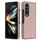 For Samsung Galaxy Z Fold4 Cross Pattern Foldable Phone Case(Rose Gold) - 1