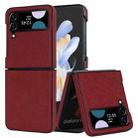 For Samsung Galaxy Z Flip4 5G Cross Pattern Foldable Phone Case(Red) - 1