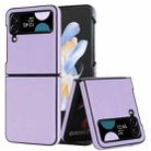 For Samsung Galaxy Z Flip4 5G Cross Pattern Foldable Phone Case(Purple) - 1