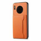 For Huawei Mate 30 Calf Texture Card Bag Design Full Coverage Phone Case(Orange) - 1