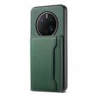 For Huawei Mate 50 Pro Calf Texture Card Bag Design Full Coverage Phone Case(Green) - 1