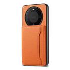 For Huawei Mate 60 Calf Texture Card Bag Design Full Coverage Phone Case(Orange) - 1