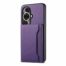 For Huawei nova 11 Pro Calf Texture Card Bag Design Full Coverage Phone Case(Purple) - 1