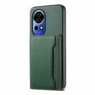 For Huawei nova 12 Calf Texture Card Bag Design Full Coverage Phone Case(Green) - 1