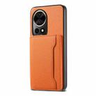 For Huawei nova 12 Pro Calf Texture Card Bag Design Full Coverage Phone Case(Orange) - 1