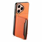 For Huawei Pura 80 5G Calf Texture Card Bag Design Full Coverage Phone Case(Orange) - 2