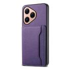 For Huawei Pura 80 5G Calf Texture Card Bag Design Full Coverage Phone Case(Purple) - 1