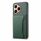 For Huawei Pura 80 5G Calf Texture Card Bag Design Full Coverage Phone Case(Green) - 1