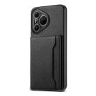 For Huawei Pura 80 Pro / 80 Pro+ 5G Calf Texture Card Bag Design Full Coverage Phone Case(Black) - 1