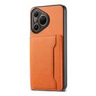 For Huawei Pura 80 Ultra 5G Calf Texture Card Bag Design Full Coverage Phone Case(Orange) - 1