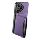 For Huawei Pura 80 Ultra 5G Calf Texture Card Bag Design Full Coverage Phone Case(Purple) - 2