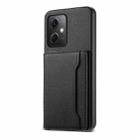 For Xiaomi Redmi Note 12 4G Global Calf Texture Card Bag Design Full Coverage Phone Case(Black) - 1