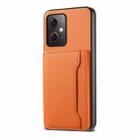 For Xiaomi Redmi Note 12 4G Global Calf Texture Card Bag Design Full Coverage Phone Case(Orange) - 1