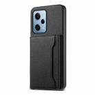 For Xiaomi Redmi Note 12 Pro 4G Calf Texture Card Bag Design Full Coverage Phone Case(Black) - 1