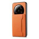 For Xiaomi 13 Ultra Calf Texture Card Bag Design Full Coverage Phone Case(Orange) - 1