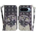 For Google Pixel 9 Pro 3D Colored Horizontal Flip Leather Phone Case(Hug Cat) - 1