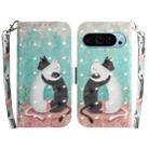 For Google Pixel 9 Pro 3D Colored Horizontal Flip Leather Phone Case(Black White Cat) - 1