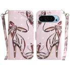 For Google Pixel 9 3D Colored Horizontal Flip Leather Phone Case(Butterfly High-heeled) - 1
