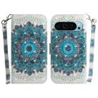 For Google Pixel 9 3D Colored Horizontal Flip Leather Phone Case(Peacock Wreath) - 1