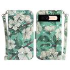 For Google Pixel 8a 3D Colored Horizontal Flip Leather Phone Case(Watercolor Flower) - 1