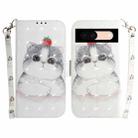 For Google Pixel 8a 3D Colored Horizontal Flip Leather Phone Case(Cute Cat) - 1