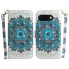 For Google Pixel 9a 3D Colored Horizontal Flip Leather Phone Case(Peacock Wreath) - 1