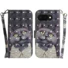 For Google Pixel 9a 3D Colored Horizontal Flip Leather Phone Case(Hug Cat) - 1