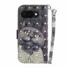 For Google Pixel 9a 3D Colored Horizontal Flip Leather Phone Case(Hug Cat) - 3